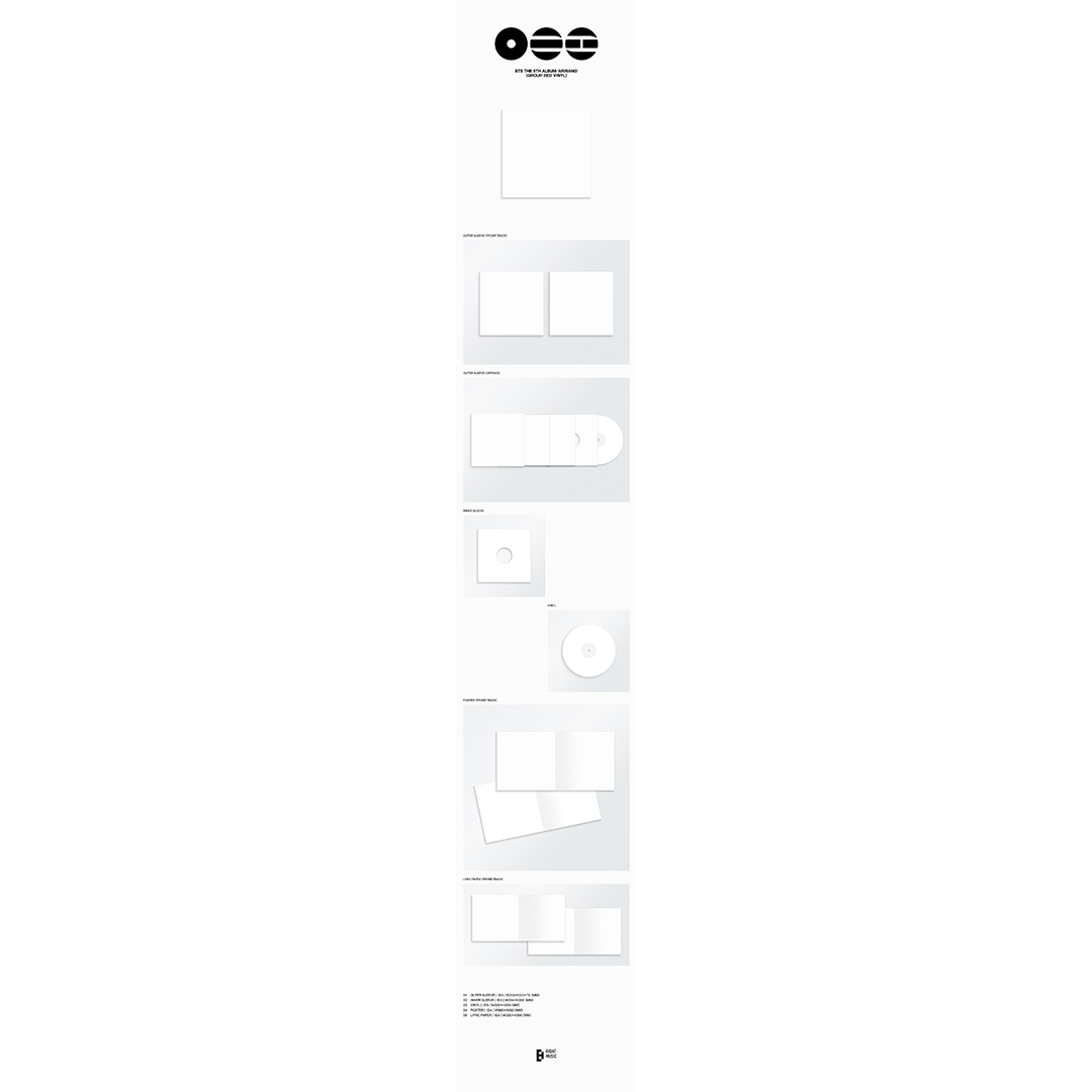 BTS The 5th Album 'ARIRANG' (Group Red Vinyl) Inclusions